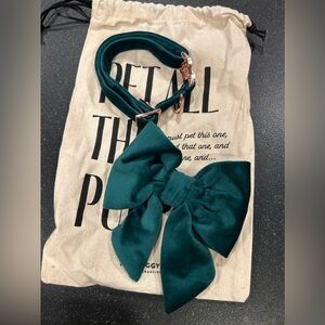 Forest Green Velvet Lady Dog Bow